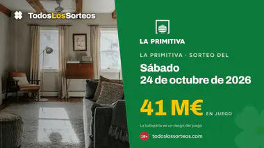 La Primitiva de hoy, sábado 24 de octubre de 2026: bote de 41 M€, sorteo a las 21:40