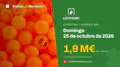 Lototurf de hoy, domingo 25 de octubre de 2026: bote de 1,9 M€, sorteo a las 21:00